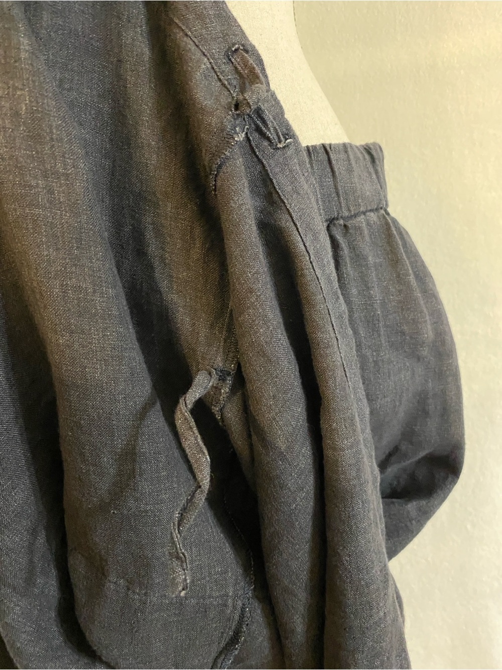Eileen Fisher graphite grey 100% organic linen Délavé cargo skirt - Picture 9 of 11